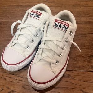 White All Star Low Top Converses Kids Size 13